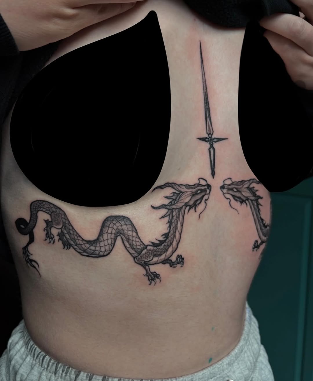 Tattoo by @snewbietattoos — black_and_grey, japanese_irezumi