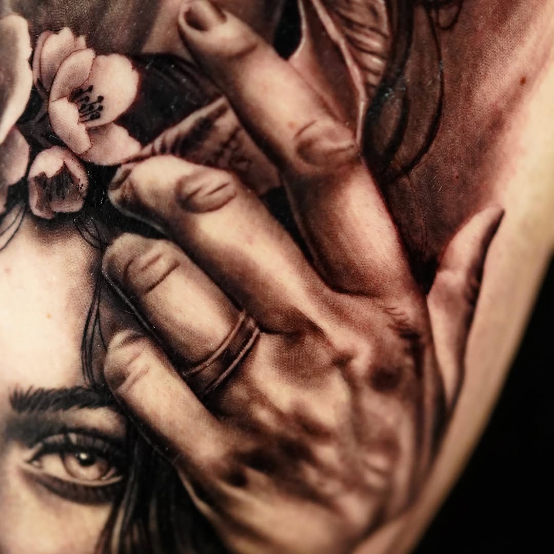 Tattoo by @april.rayne.tattoos β realism, black_and_grey