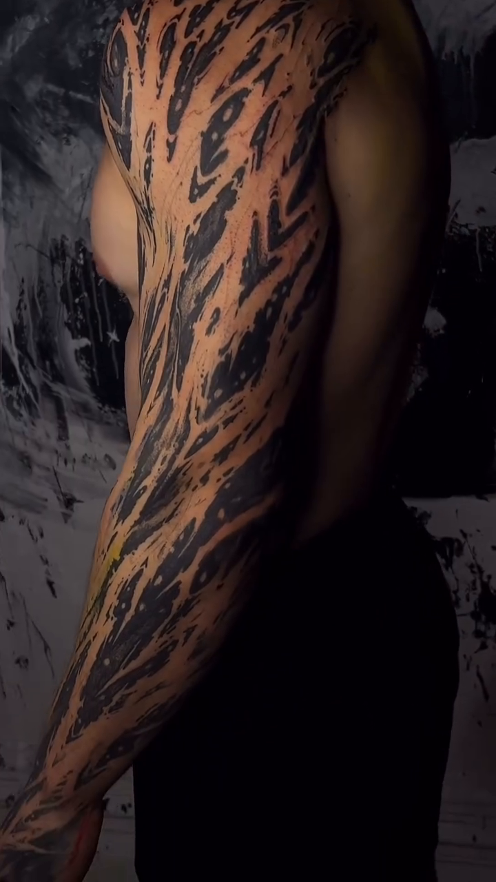Tattoo by @grimlurk.ink — blackwork, geometric