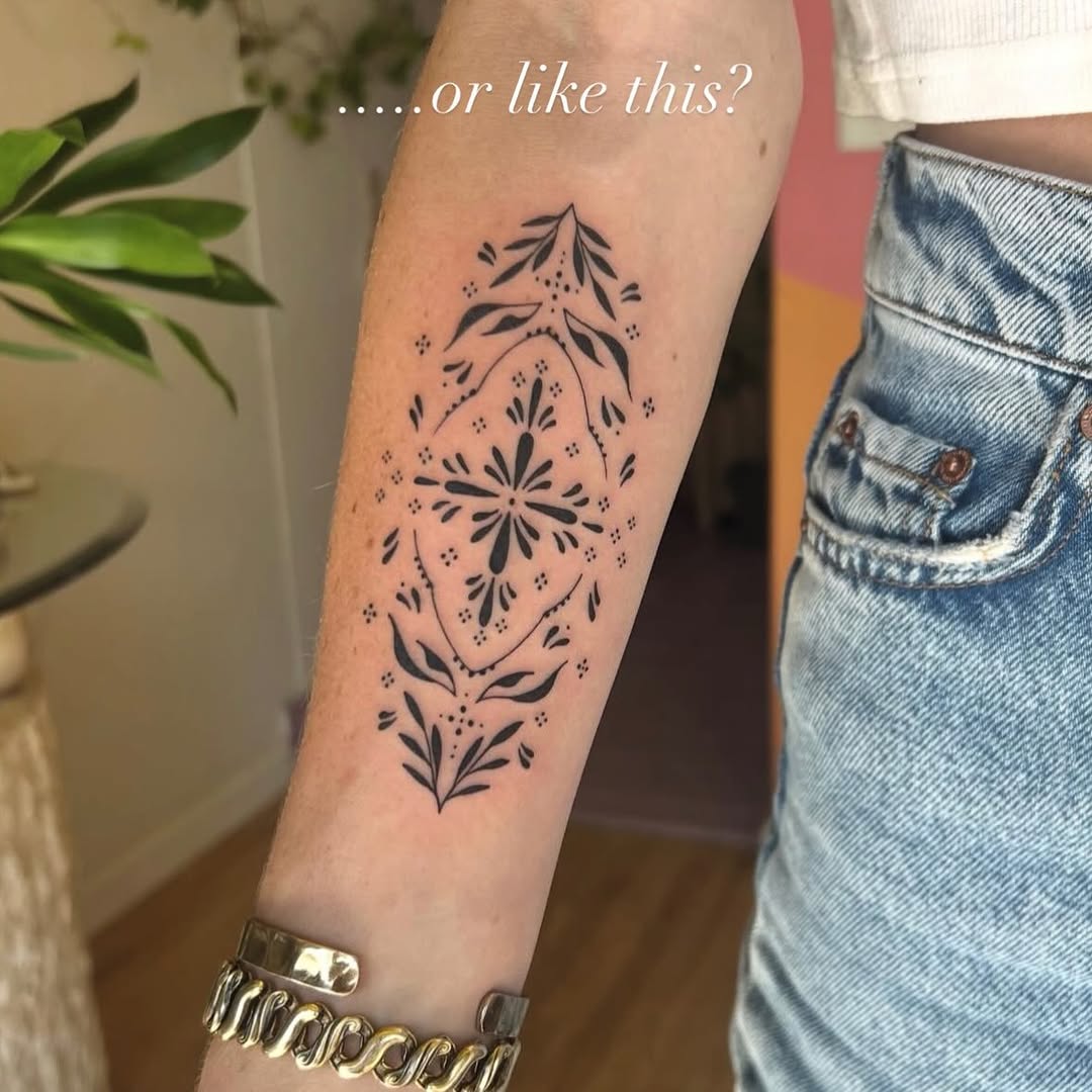 Tattoo by @alliemoontattoo — ornamental, dotwork