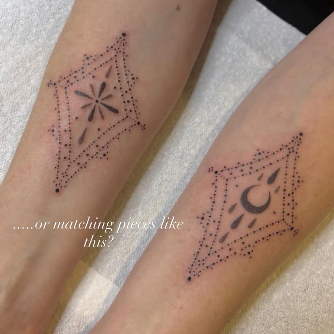 Tattoo by @alliemoontattoo — dotwork, ornamental