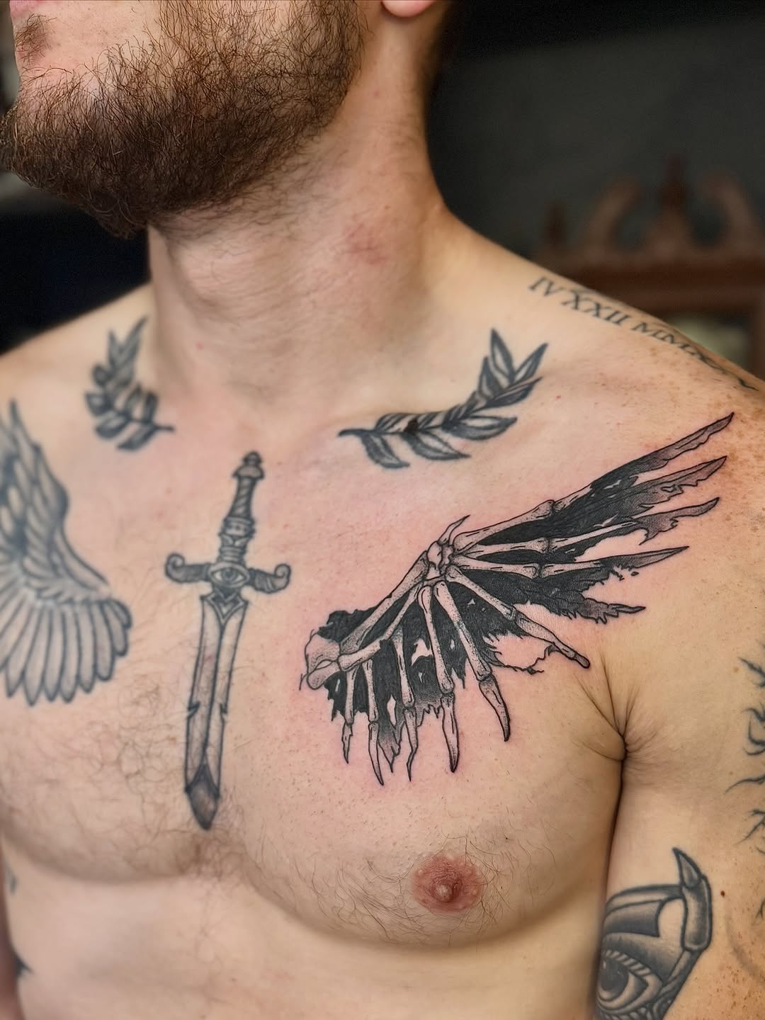 Tattoo by @honeyrosetattoo — blackwork