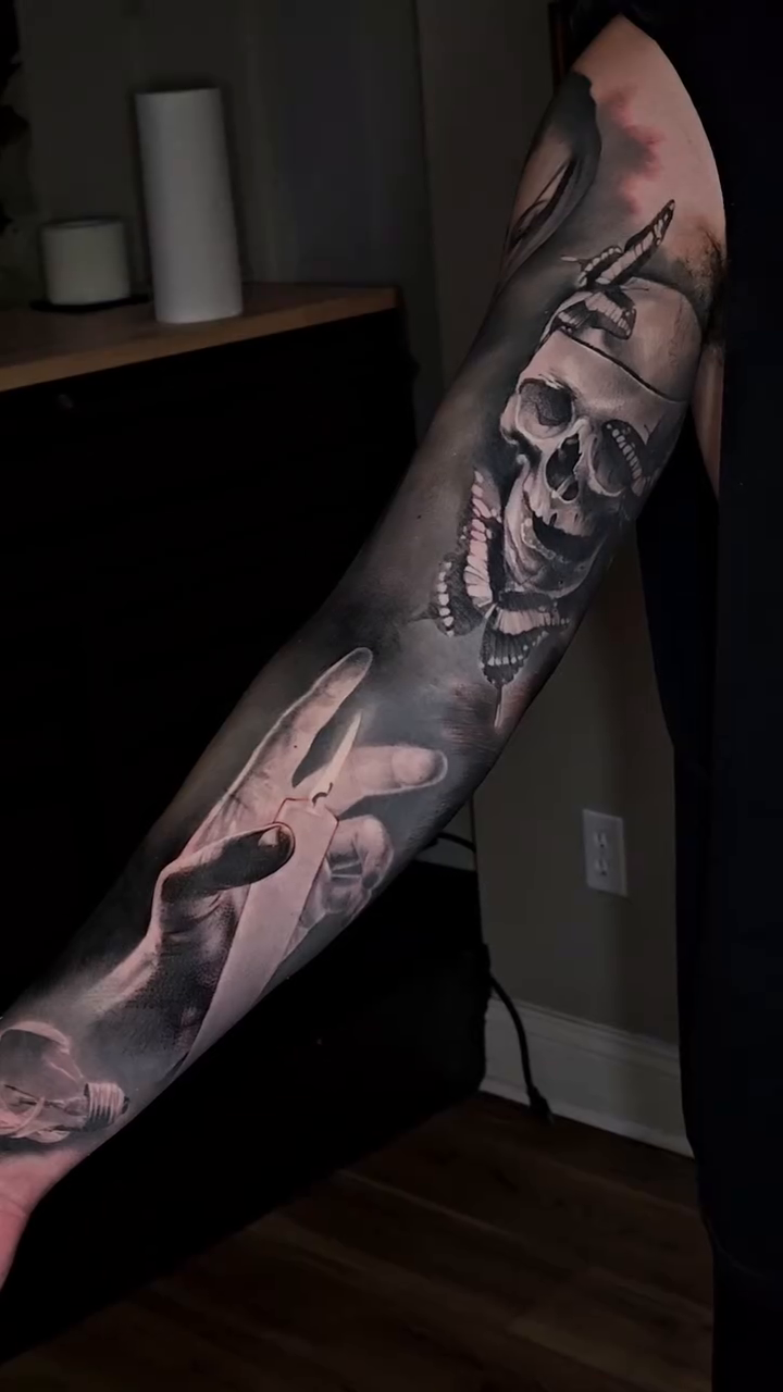 Tattoo by @tattoosmadebysomeone — realism, black_and_grey