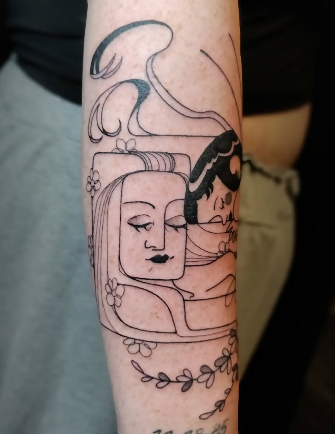 Tattoo by @harvest_moon_tattoos — illustrative, black_and_grey