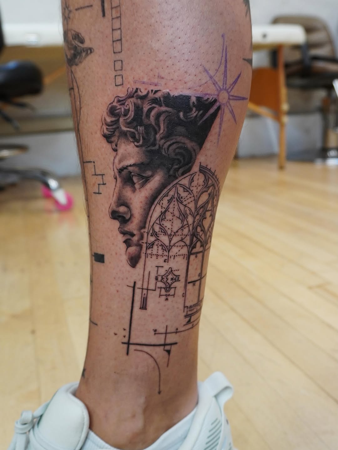 Tattoo by @jbren.art — realism, geometric