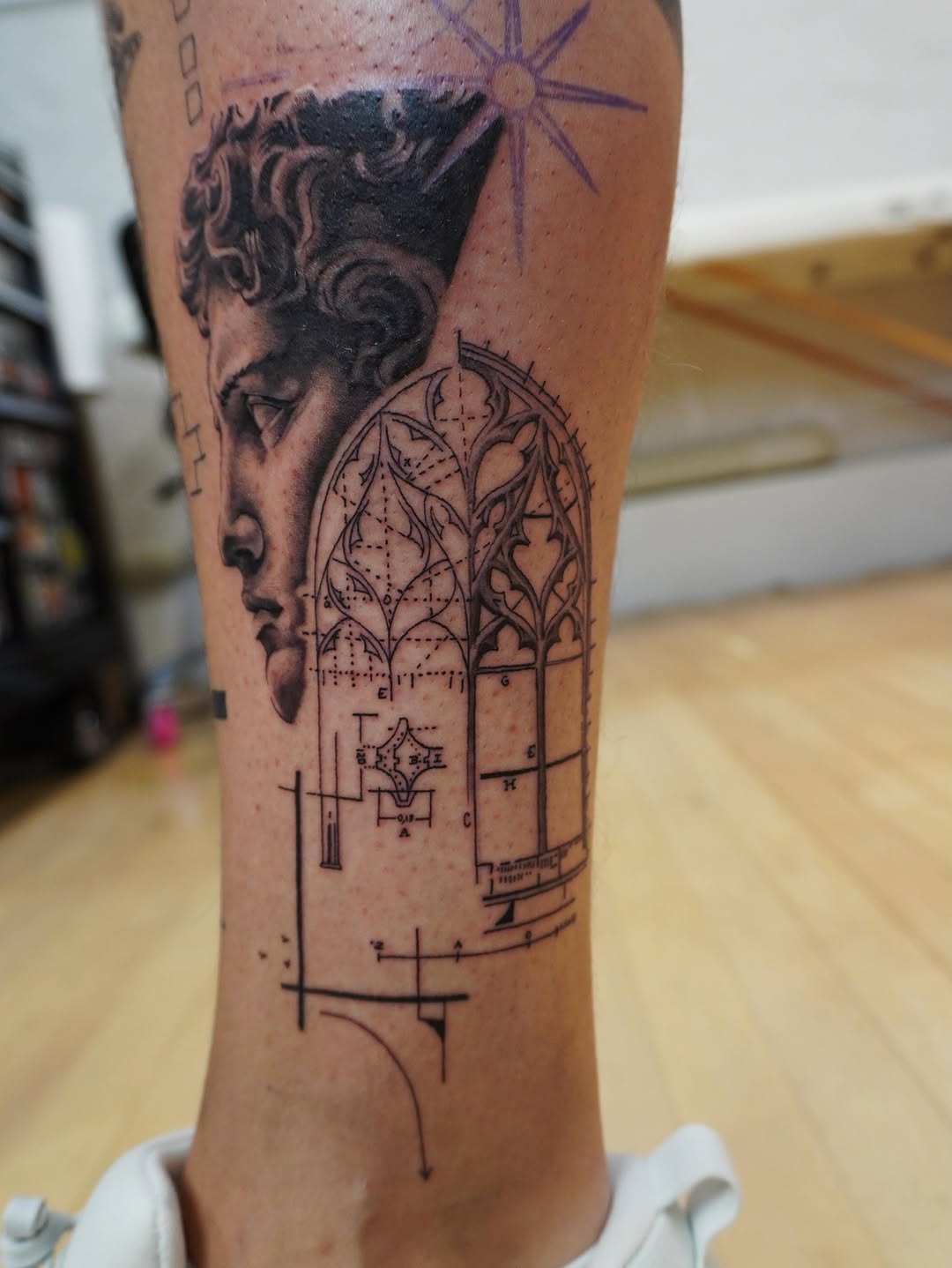 Tattoo by @jbren.art — realism, geometric