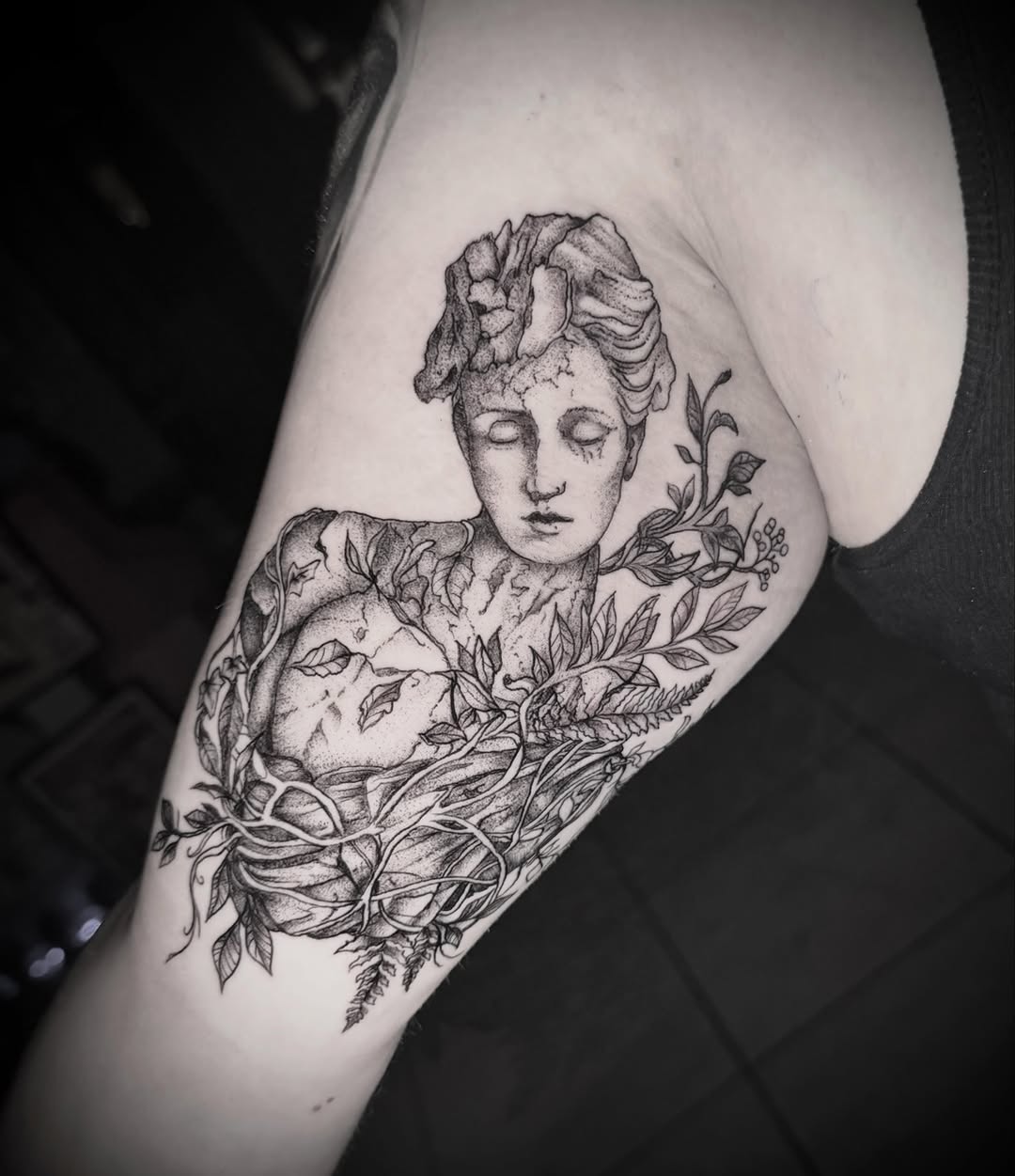 Tattoo by @spikes.and.daisies — black_and_grey, realism