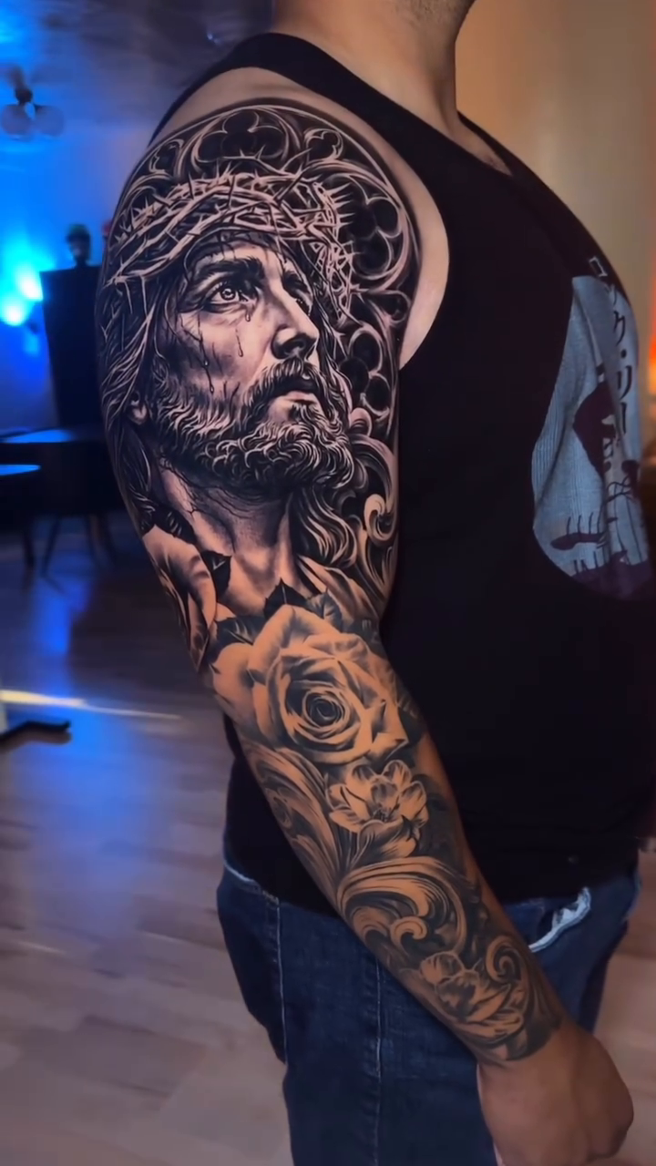 Tattoo by @jonstattoos — realism, black_and_grey