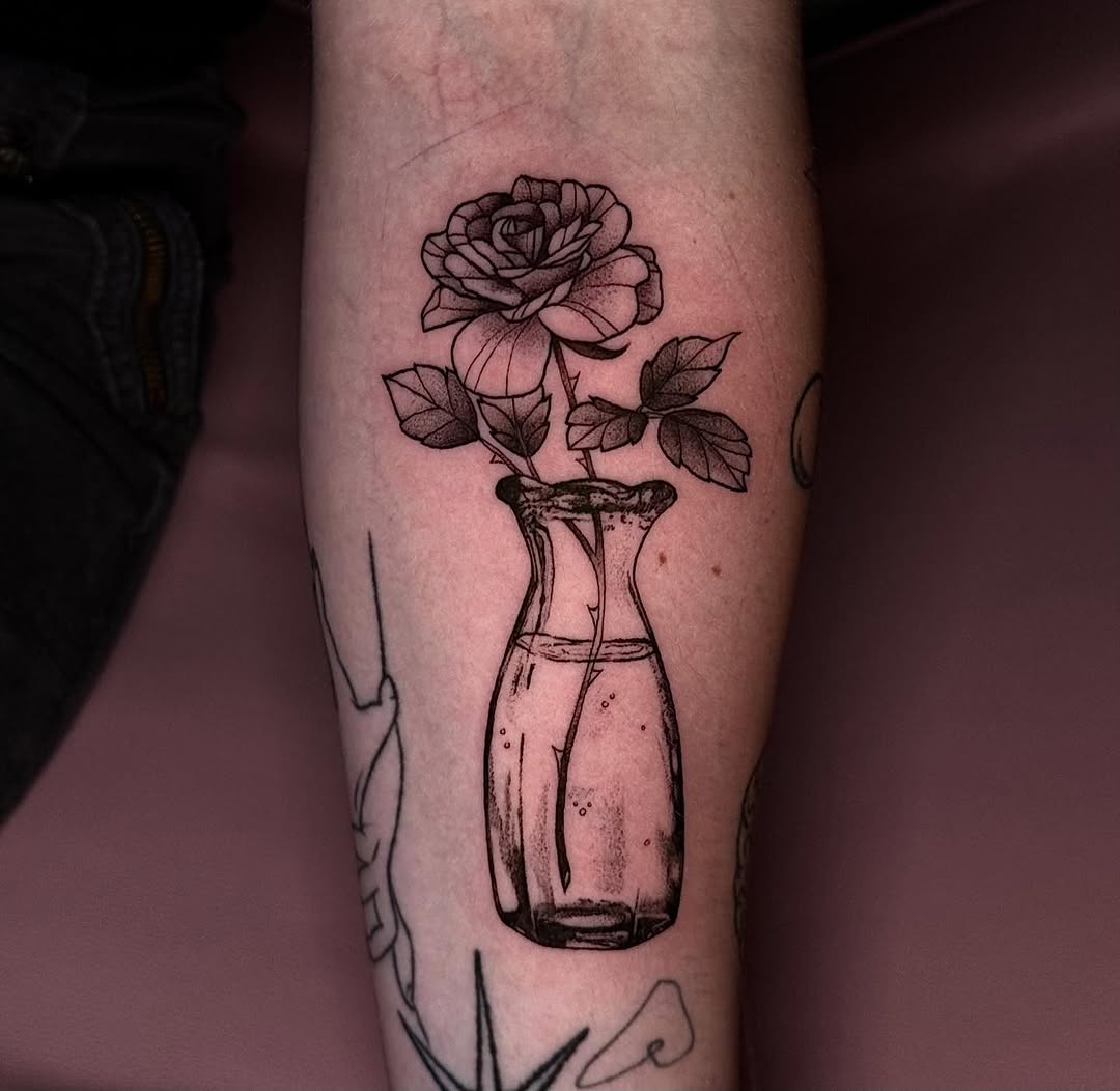 Tattoo by @noble.tattoos — black_and_grey, fine_line
