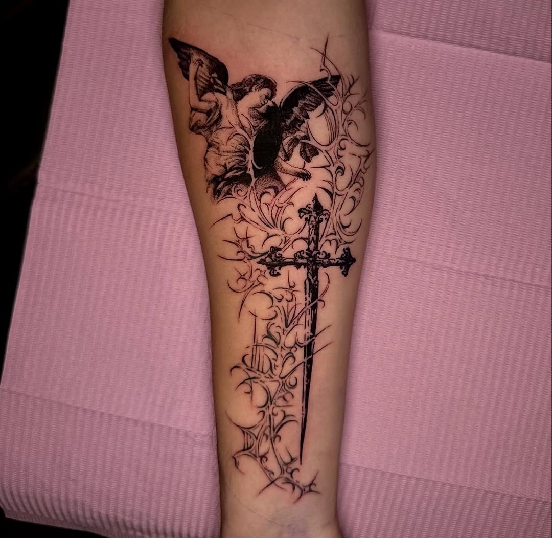 Tattoo by @noble.tattoos — black_and_grey, ornamental