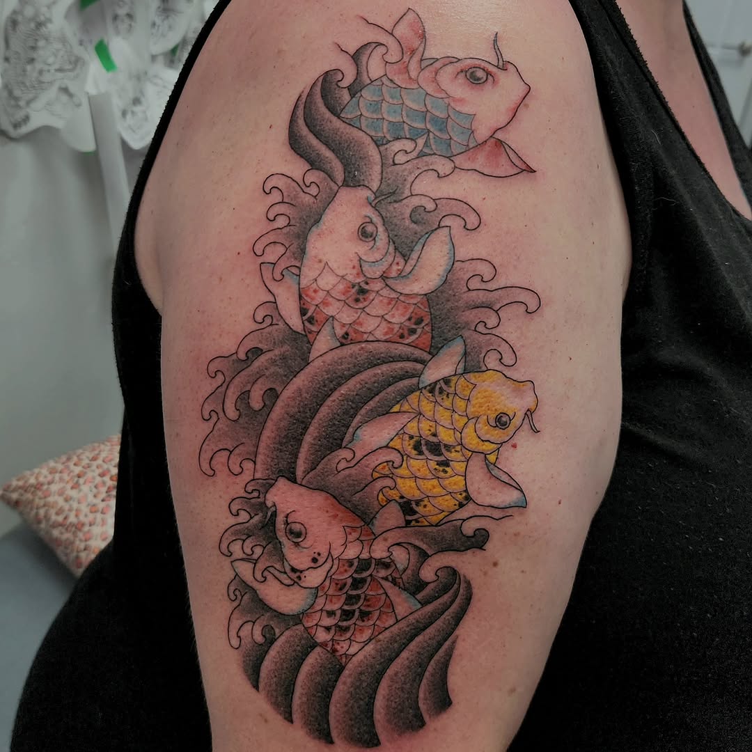 Tattoo by @dripping_moustache — japanese_irezumi, black_and_grey