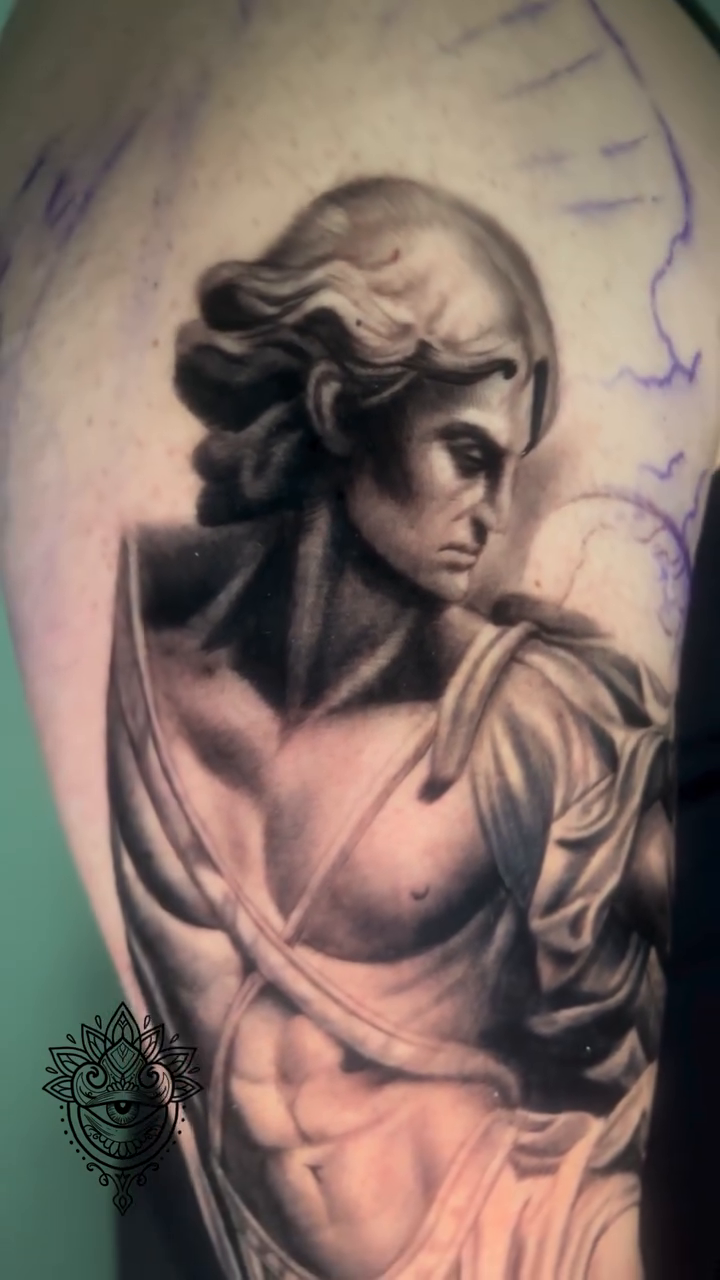 Tattoo by @art_by_quindeelmitchell — realism, black_and_grey