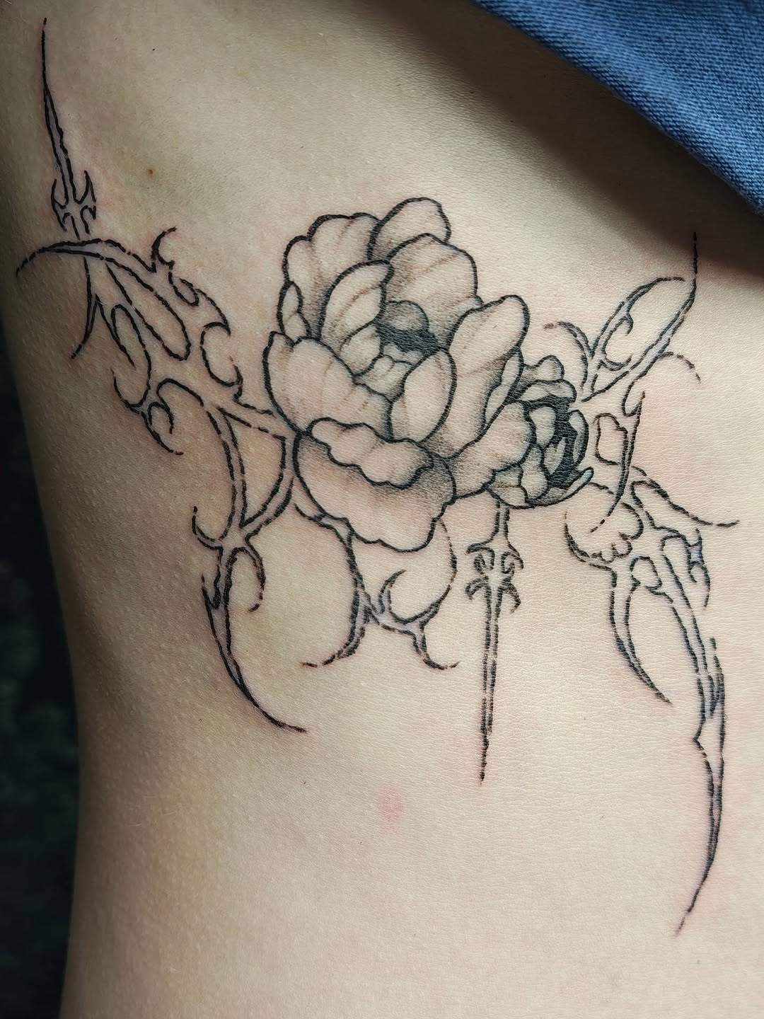 Tattoo by @peekaboo.img โ fine_line, black_and_grey