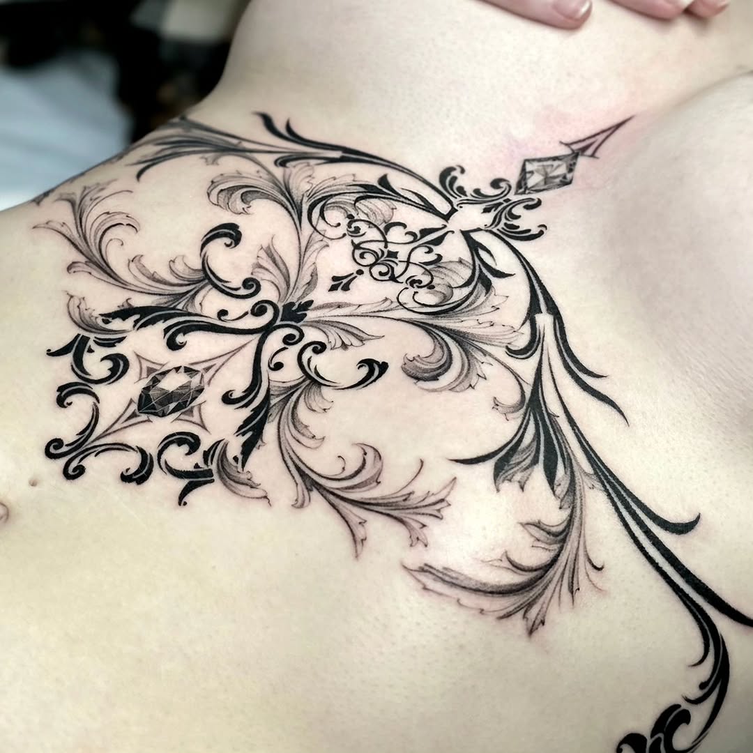 Tattoo by @dat_ngph — ornamental, black_and_grey
