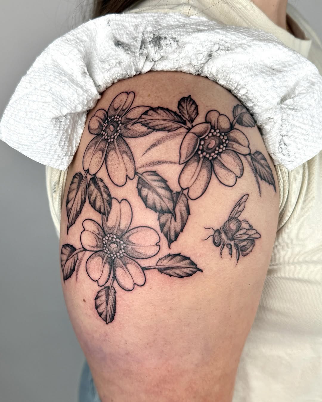 Tattoo by @horsegirltats — black_and_grey, illustrative