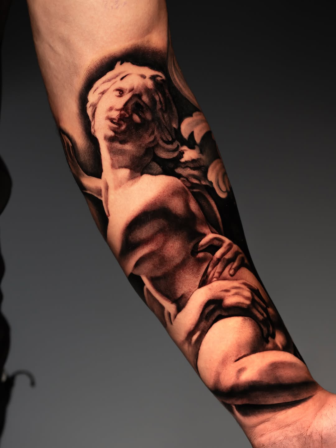 Tattoo by @gionastarace_tattoo โ realism, black_and_grey