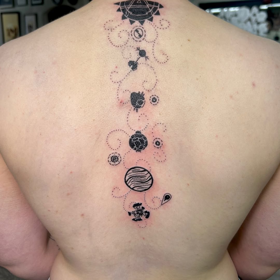 Tattoo by @tattoosbykage — illustrative, geometric