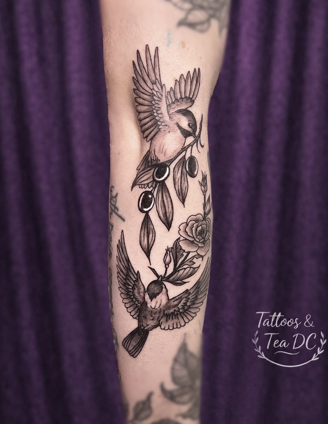 Tattoo by @tattoosandteadc — illustrative, black_and_grey