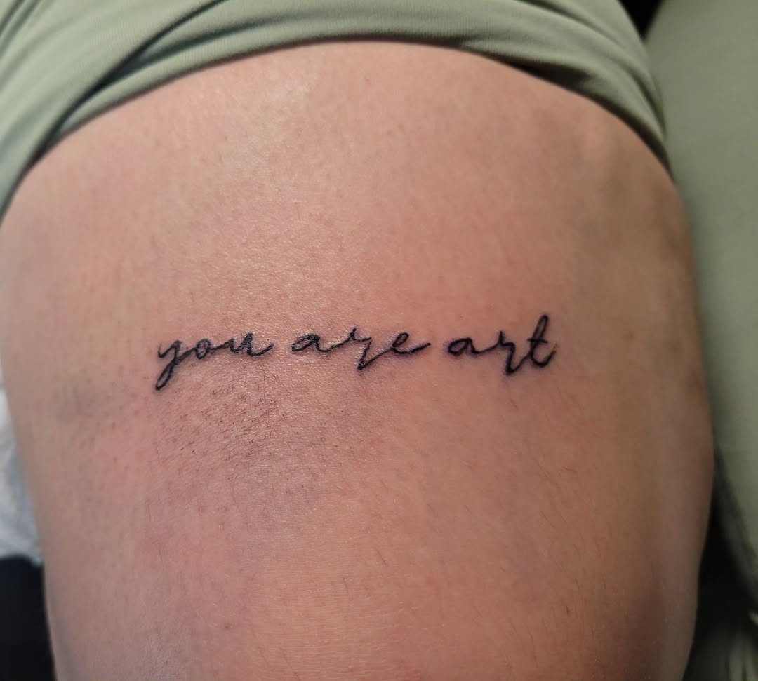 Tattoo by @beatles_tattoos — lettering_script, fine_line