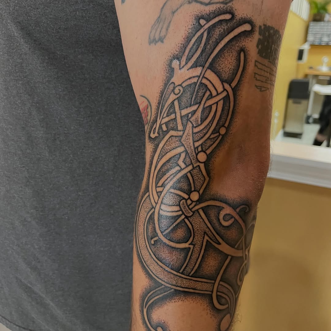 Tattoo by @ghost_world_studios — blackwork, dotwork