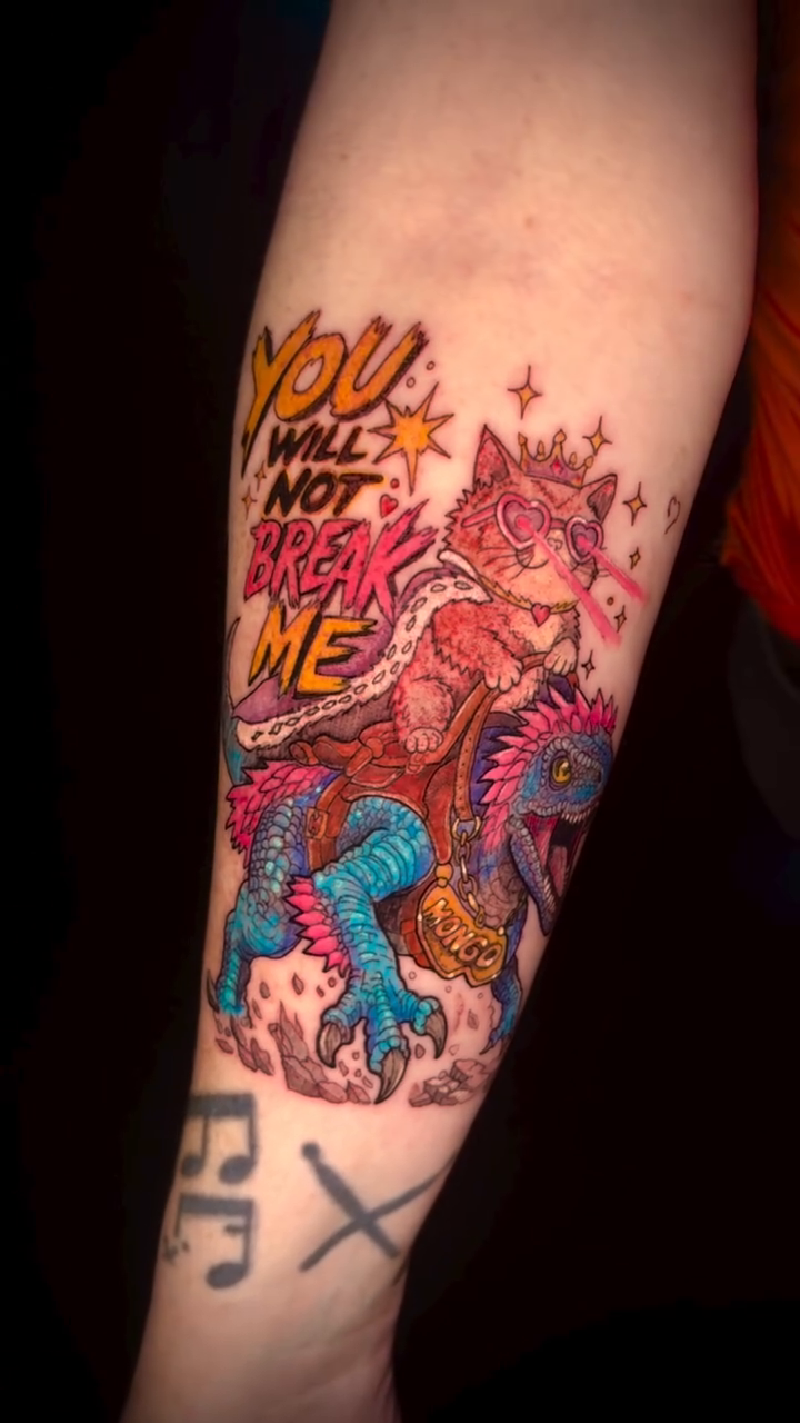 Tattoo by @inkcrediblenerd — new_school, trash_polka