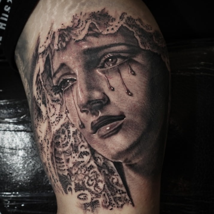 Tattoo by @kevinavila_tattoos — realism, black_and_grey