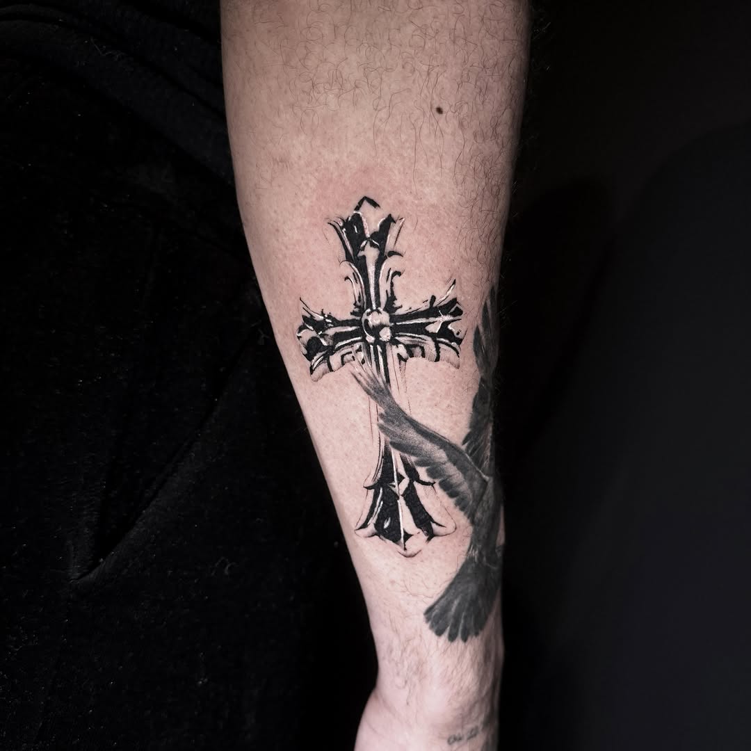 Tattoo by @killjoystabs — black_and_grey, realism