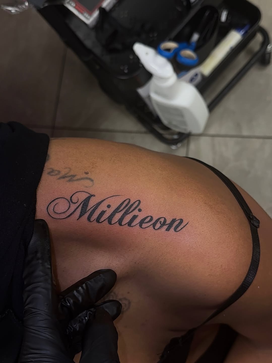 Tattoo by @xotic_inkk โ lettering_script, fine_line