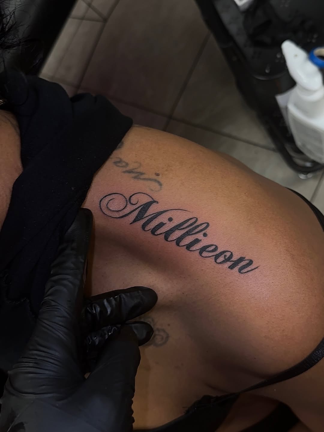 Tattoo by @xotic_inkk โ lettering_script, fine_line