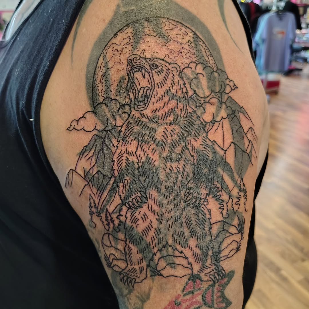 Tattoo by @whitneyklare.tattoo — black_and_grey, illustrative