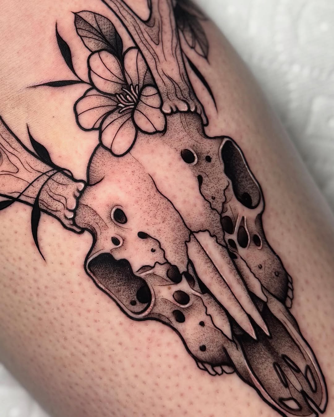 Tattoo by @artistbell — black_and_grey, illustrative