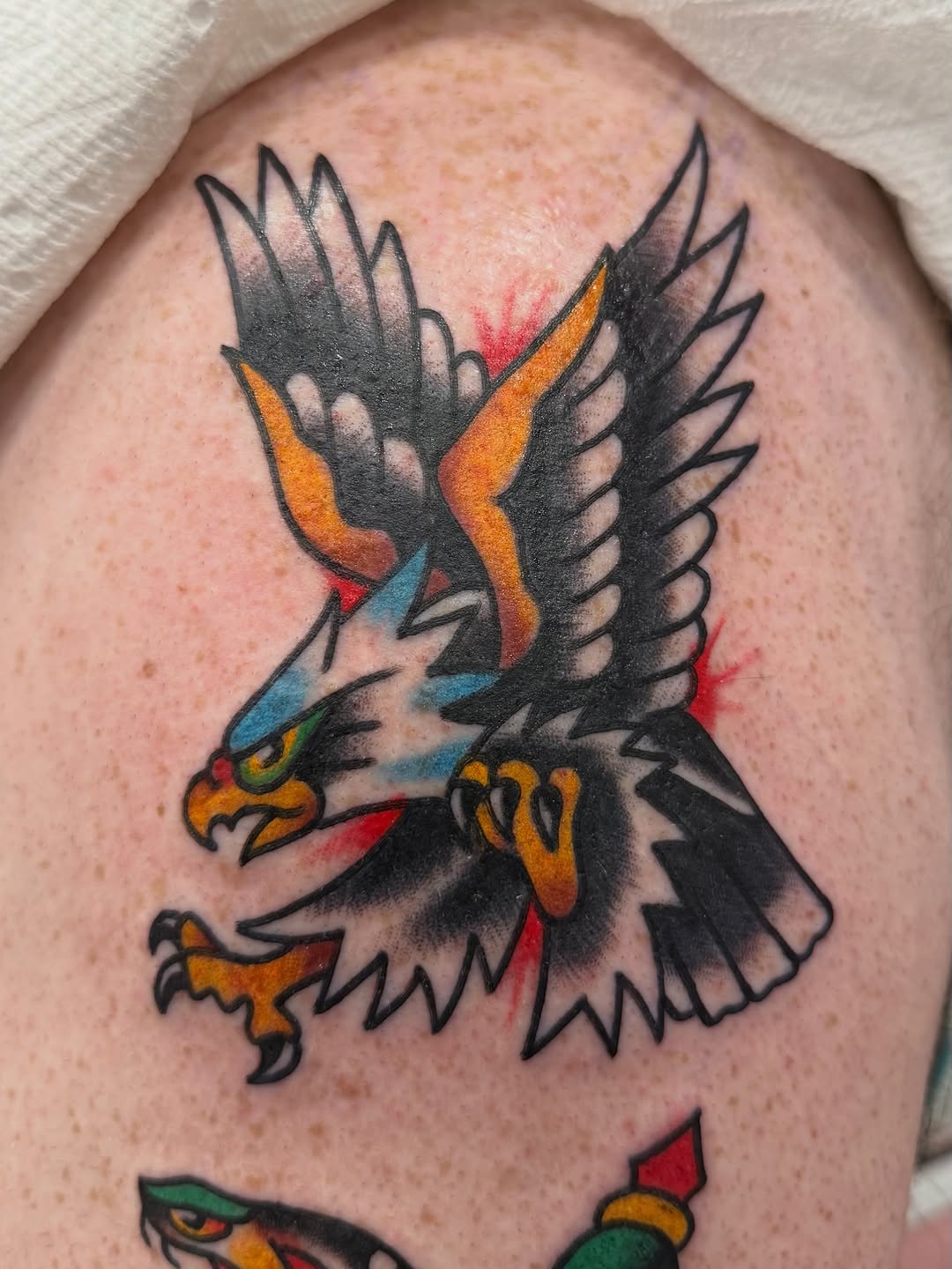 Tattoo by @drewgilestattoo — american_traditional, illustrative