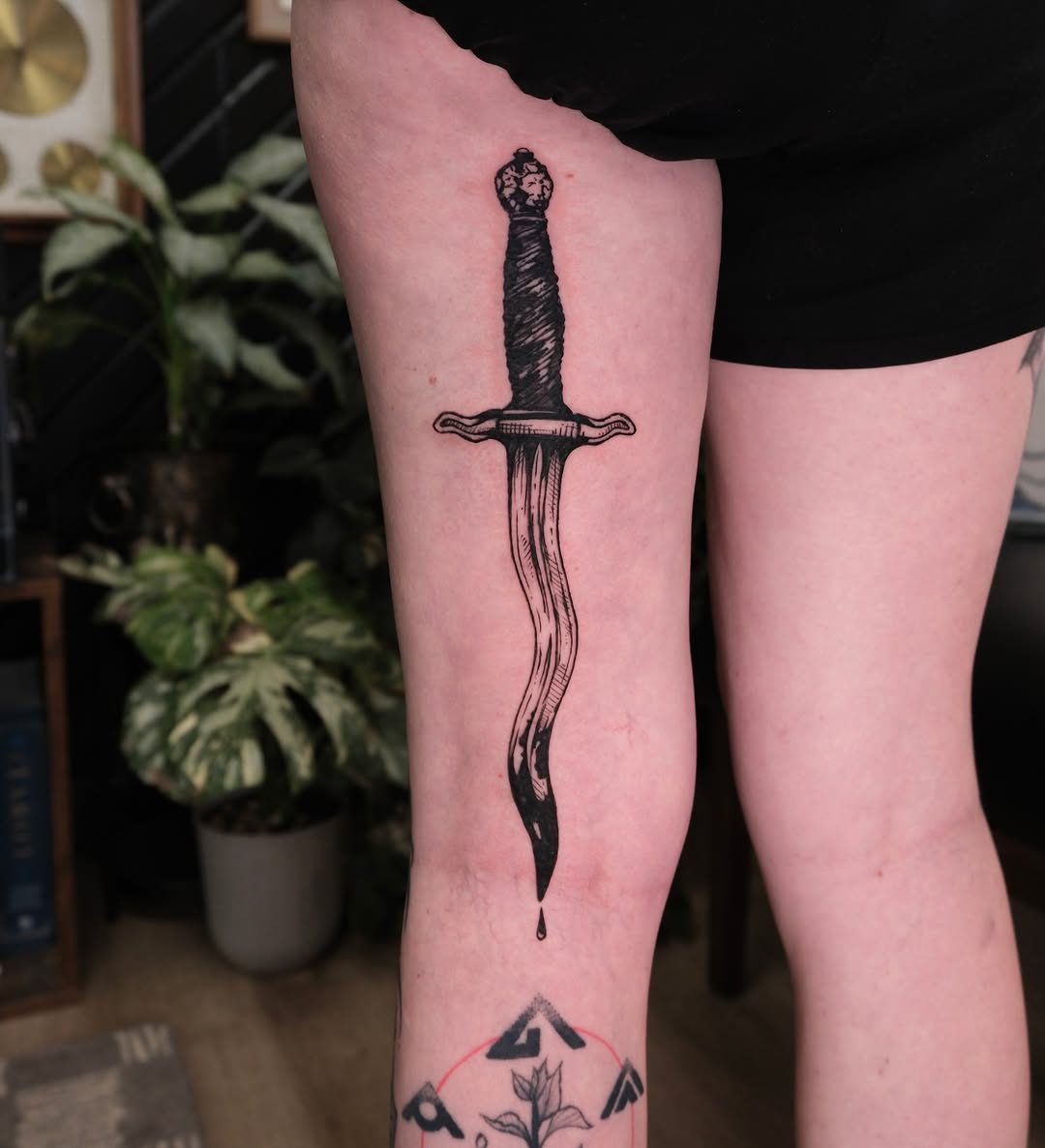 Tattoo by @fortytwojudges — illustrative, black_and_grey