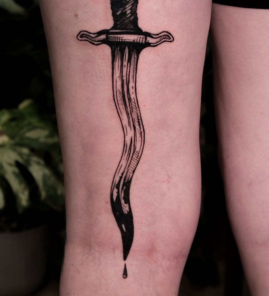 Tattoo by @fortytwojudges — blackwork, illustrative