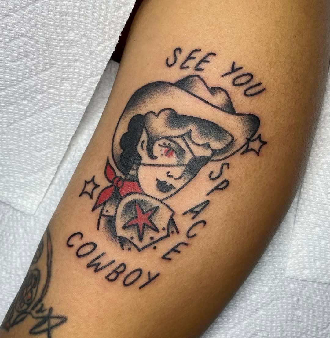 Tattoo by @knottedsword — american_traditional, lettering_script