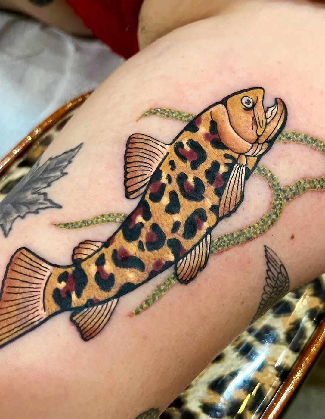 Tattoo by @melania.tatts โ new_school, trash_polka