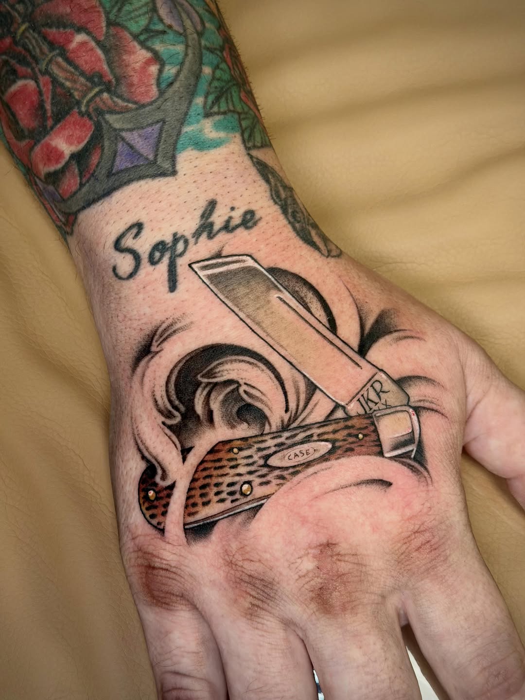 Tattoo by @sav.exe — realism, lettering_script