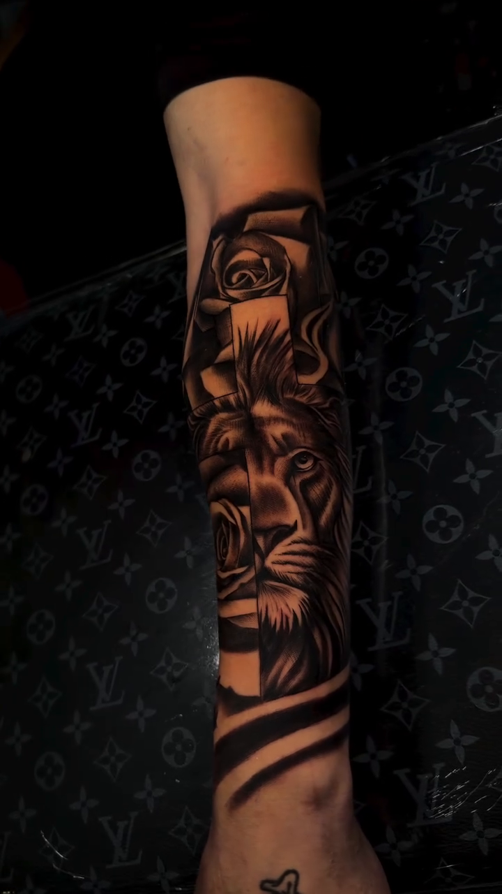Tattoo by @aaron.tattoos — realism, black_and_grey