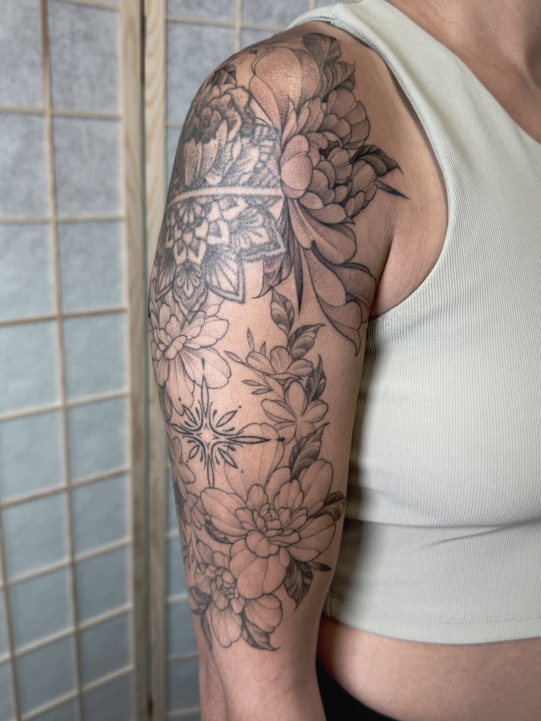 Tattoo by @audreymicheletattoos — black_and_grey, ornamental