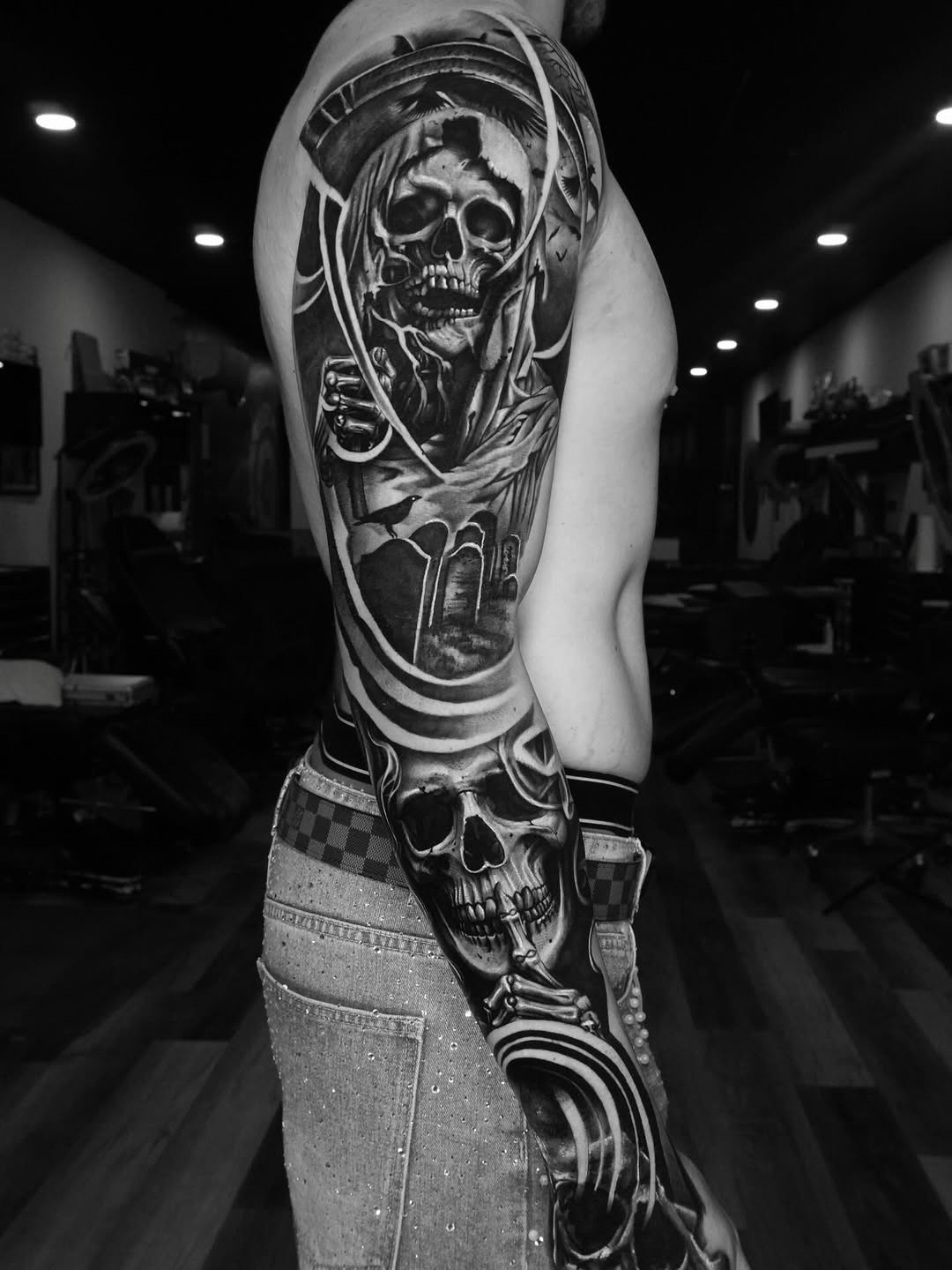 Tattoo by @pachink_ — black_and_grey, realism