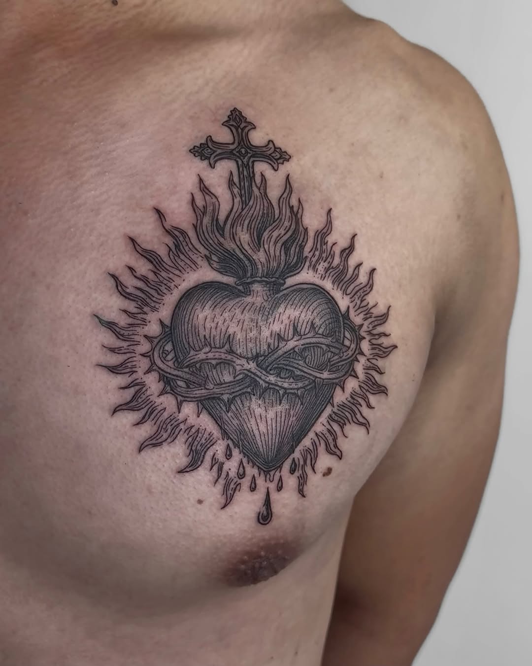 Tattoo by @ruby.tats — black_and_grey, illustrative