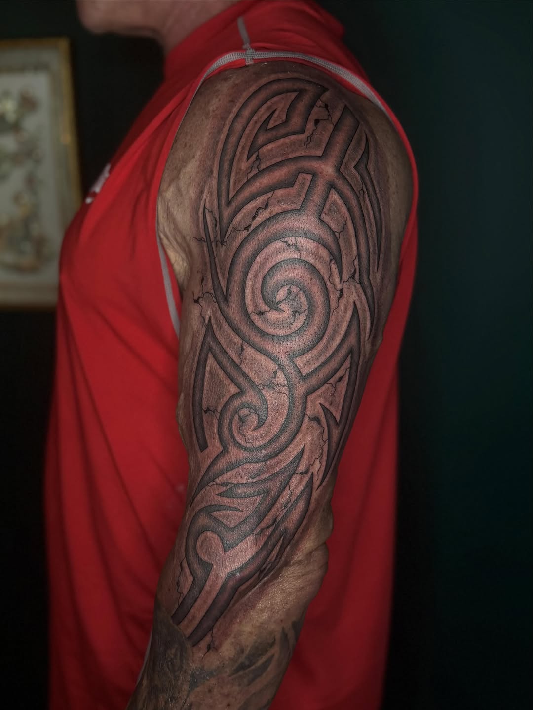 Tattoo by @tattedbytorii — tribal, blackwork