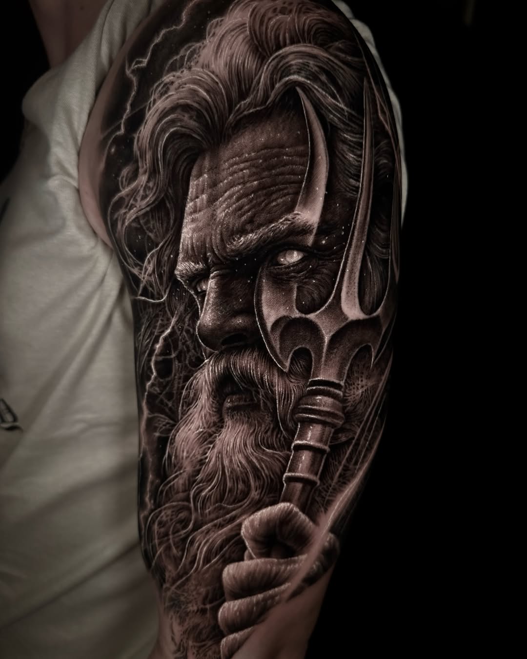 Tattoo by @dukeoftats β realism, black_and_grey