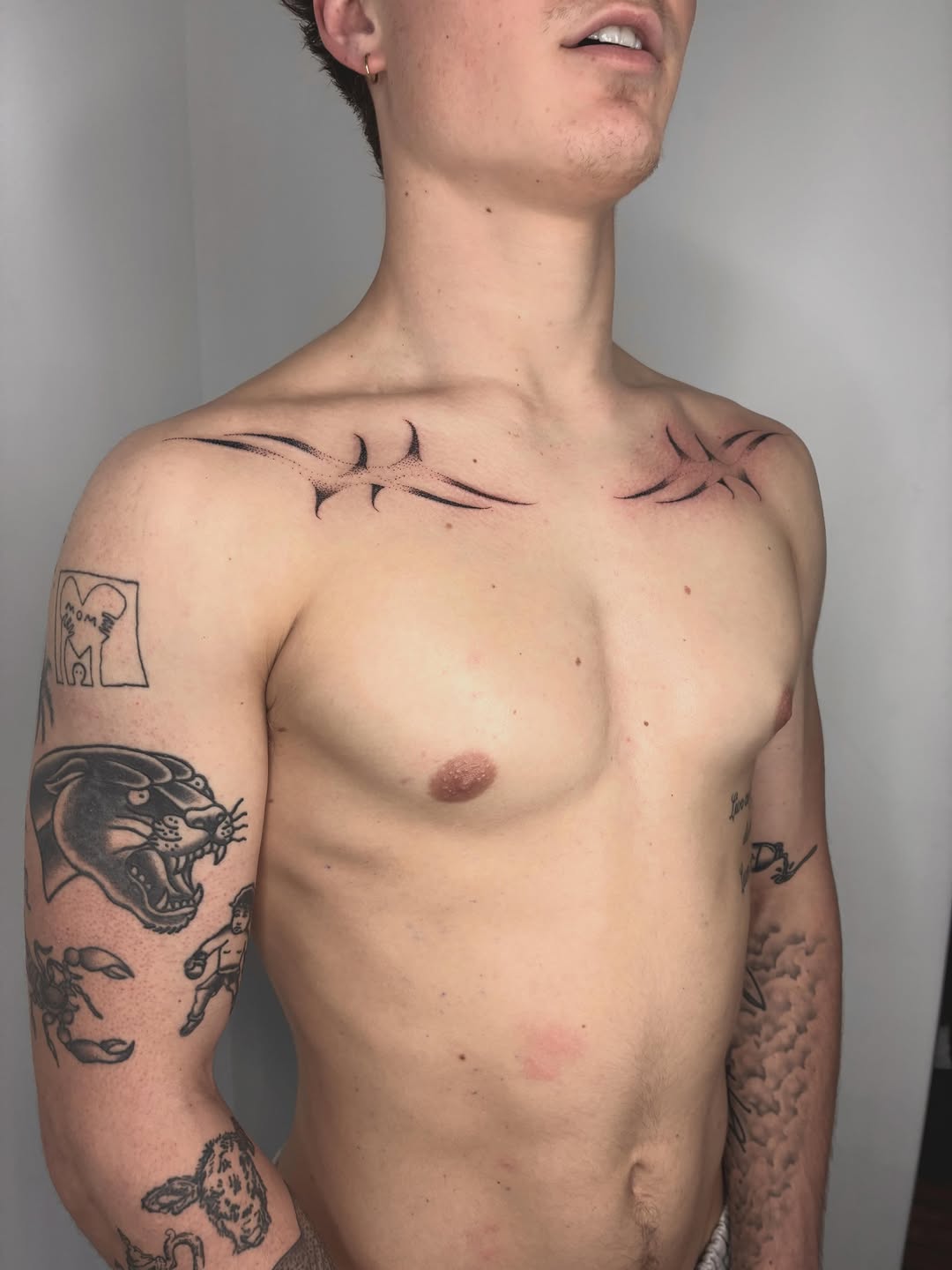 Tattoo by @geisha_ocelotl — illustrative, geometric