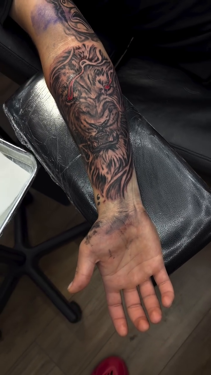 Tattoo by @tattswork — black_and_grey, realism
