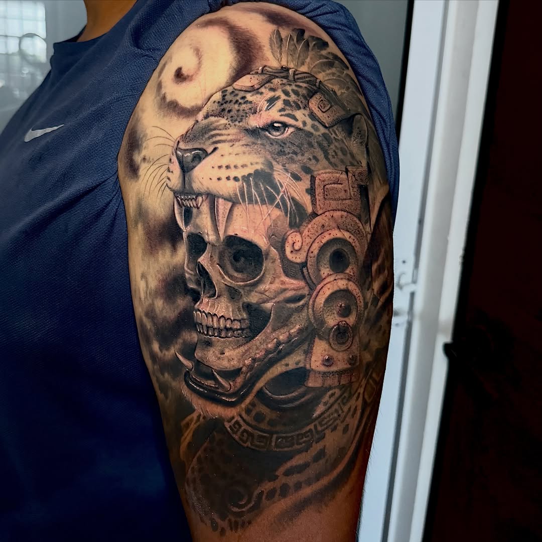 Tattoo by @meza.cruz.tatuajes โ realism, black_and_grey