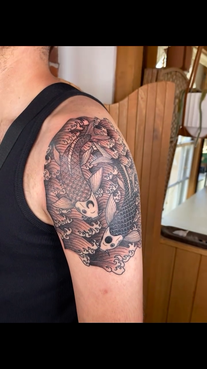 Tattoo by @rippintattoos — japanese_irezumi, black_and_grey