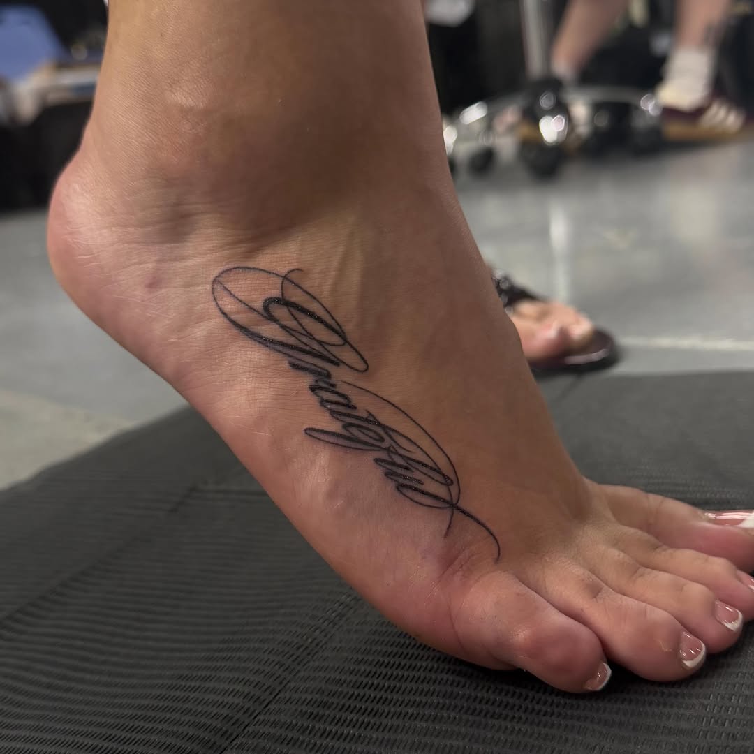 Tattoo by @tattedbytorii — lettering_script, fine_line