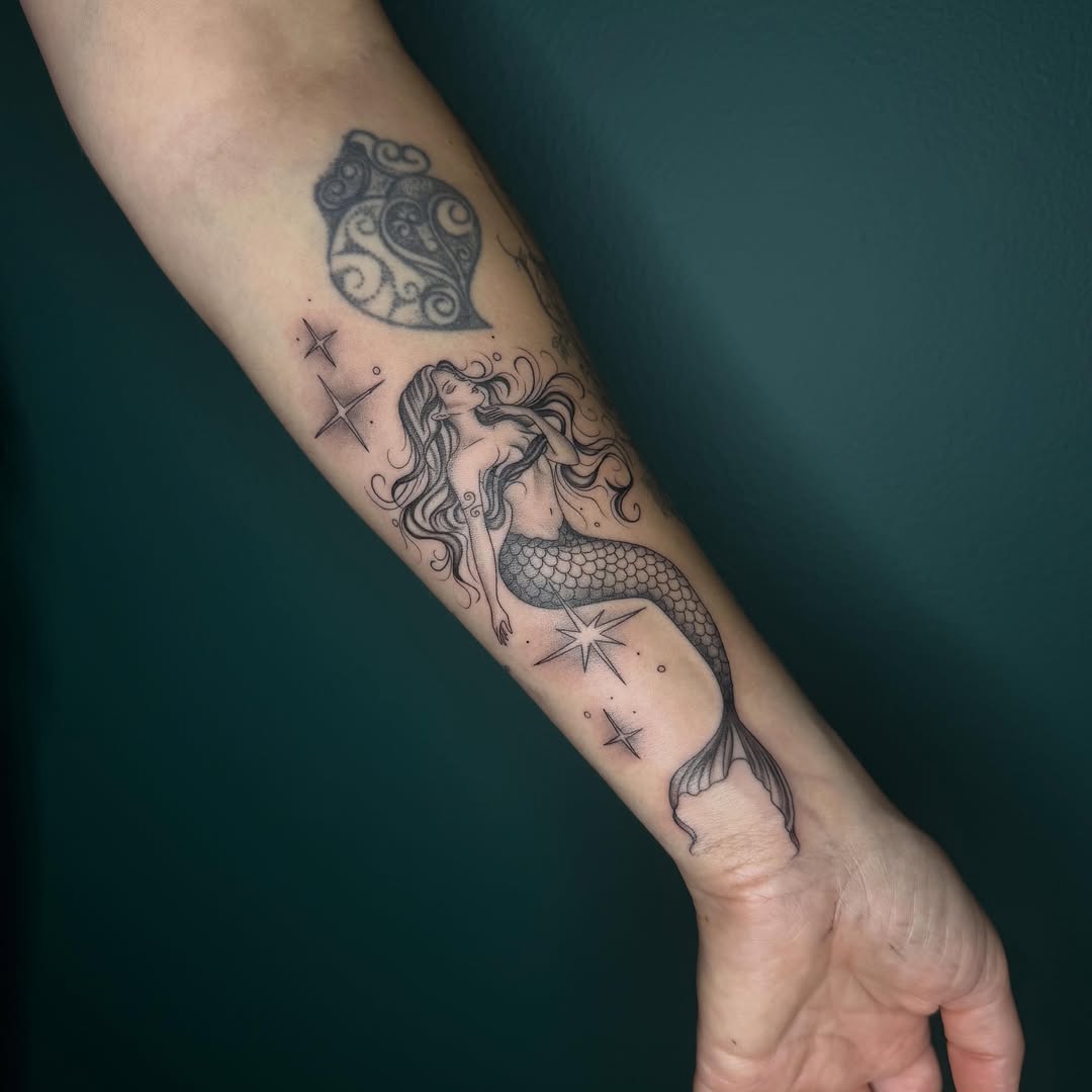 Tattoo by @tattedbytorii — illustrative, black_and_grey
