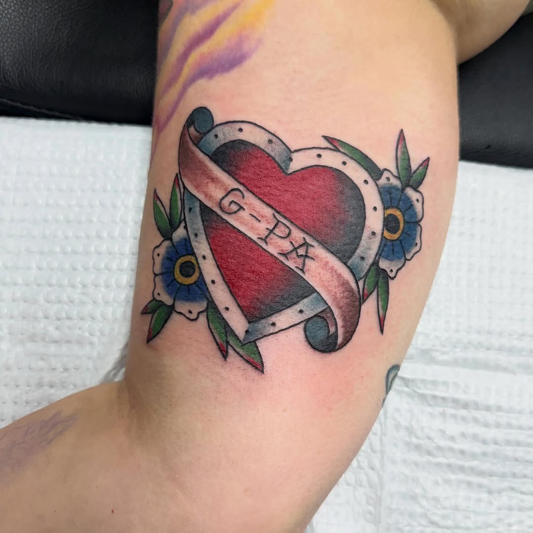 Tattoo by @tina2.0_tattoos — american_traditional, lettering_script